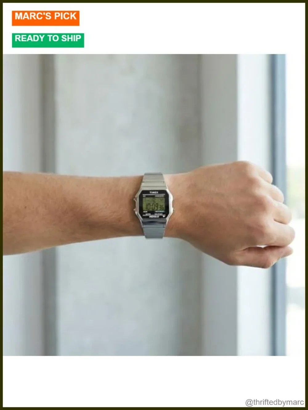 Men's Classic Digital 34mm Watch with Chronograph and INDIGLO